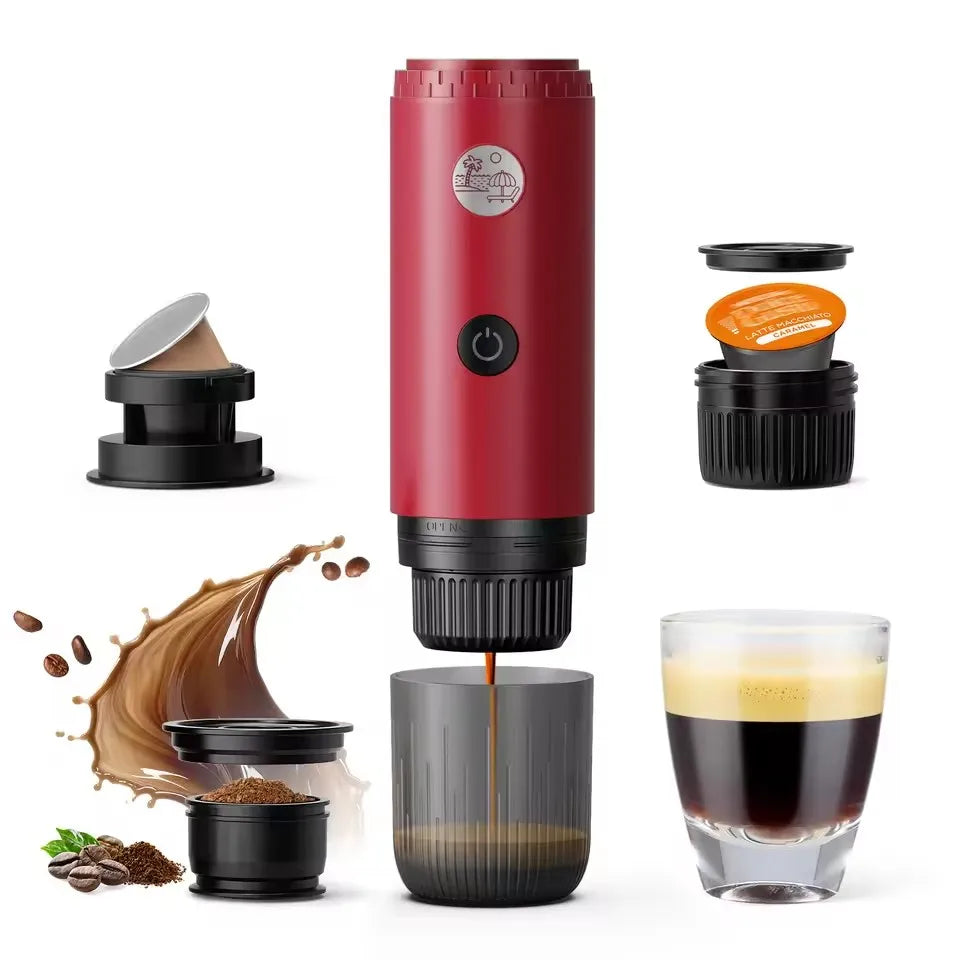 2026 Portable Espresso Machine 3-in-1 Travel Coffee Maker for Camping Hiking Office Self-Heating with USB-C