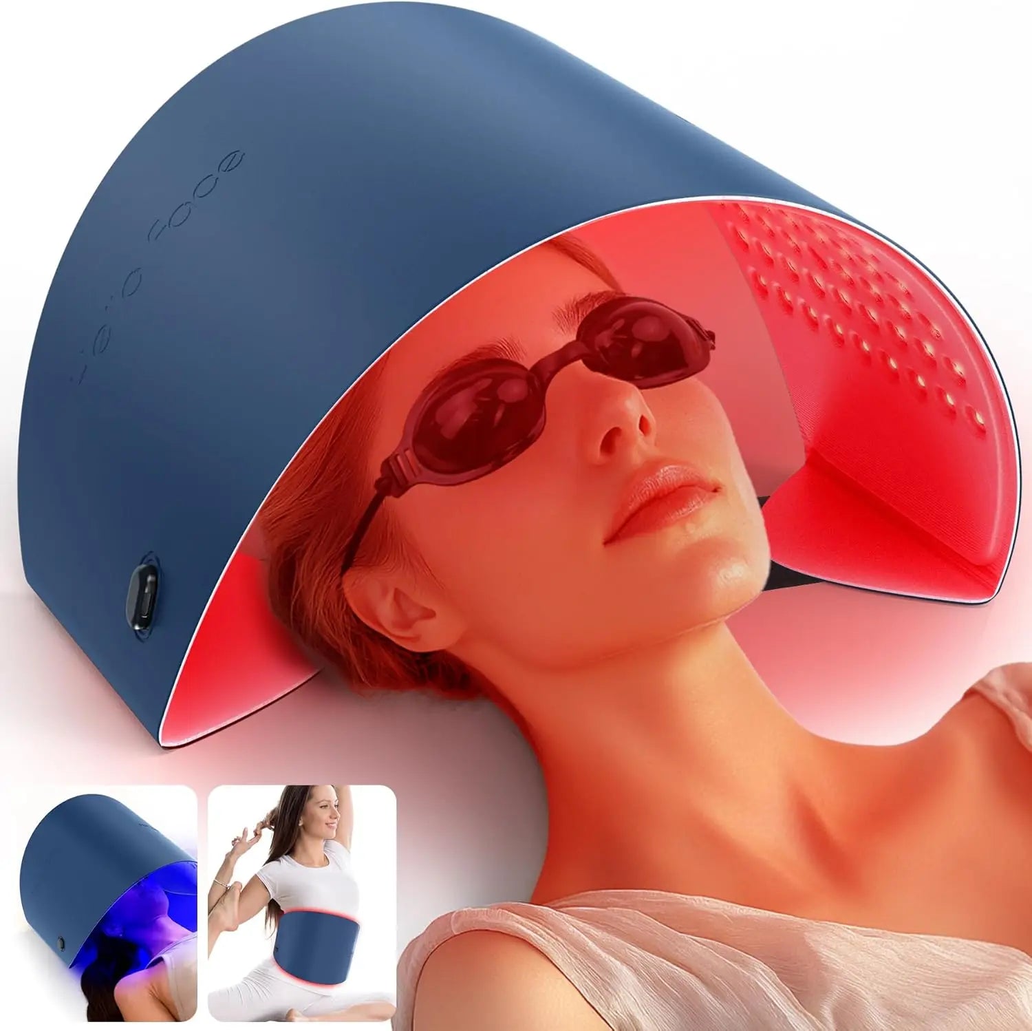Hello Face LED Face Mask Light Therapy Red, Blue & Infrared Light Facial Skin Care Device with Eye Protection