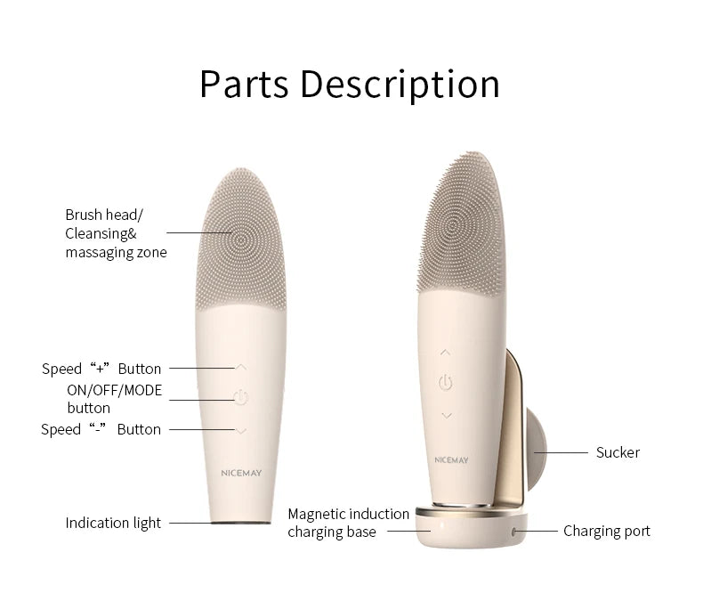 Sonic Electric Face Cleansing Brush Soft Silicone Facial Scrubber Rechargeable Skin Care Device For Deep Pore Clean Massager