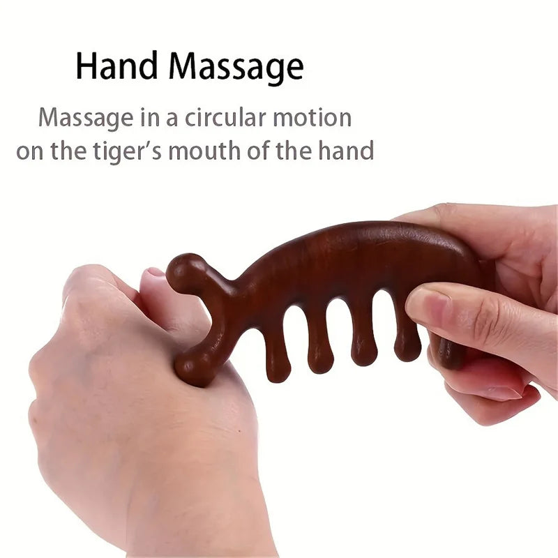 Gua Sha Massage Comb - Large-Toothed Facial Massager for Head Face Scalp and Full Body - Gua Sha Relaxation Tool