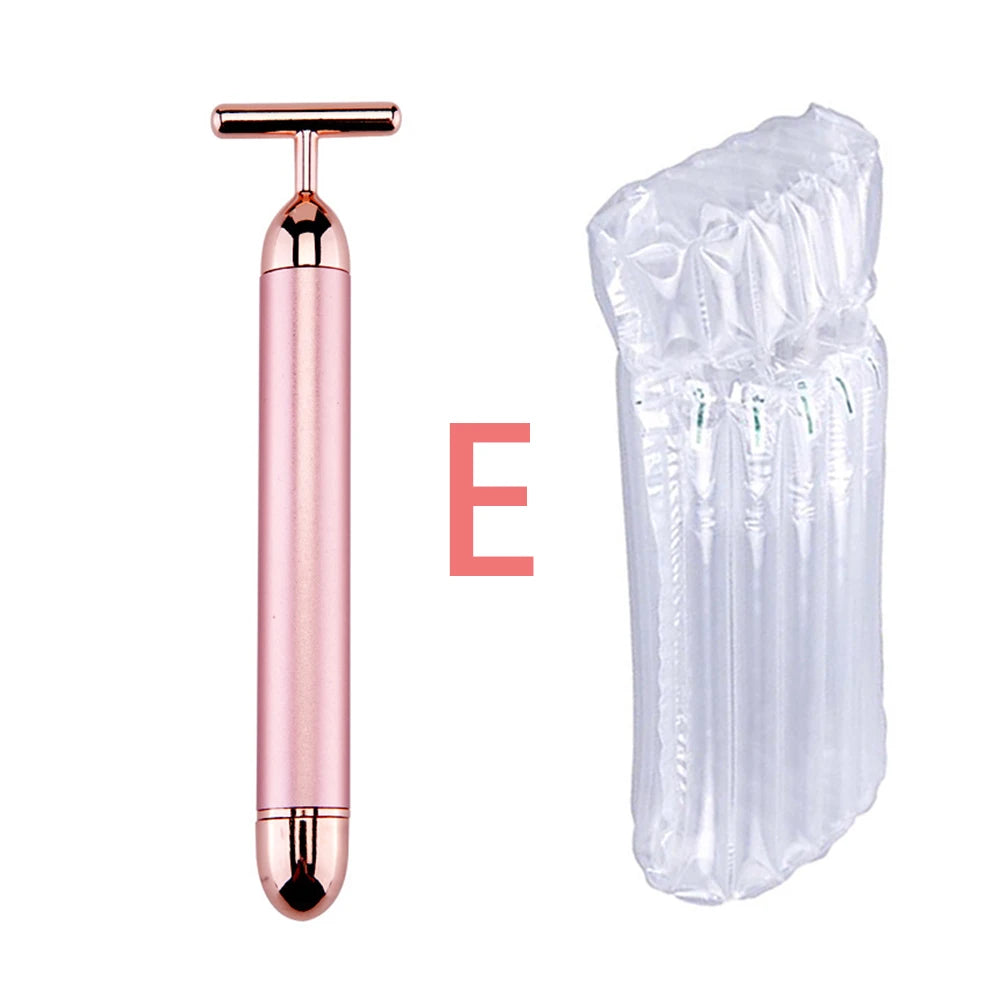 New Electric Vibrating Jade Roller Massager For Slimming Face Lifting Rose Quartz 3D Roller Stone Facial Skin Care Beauty Tool