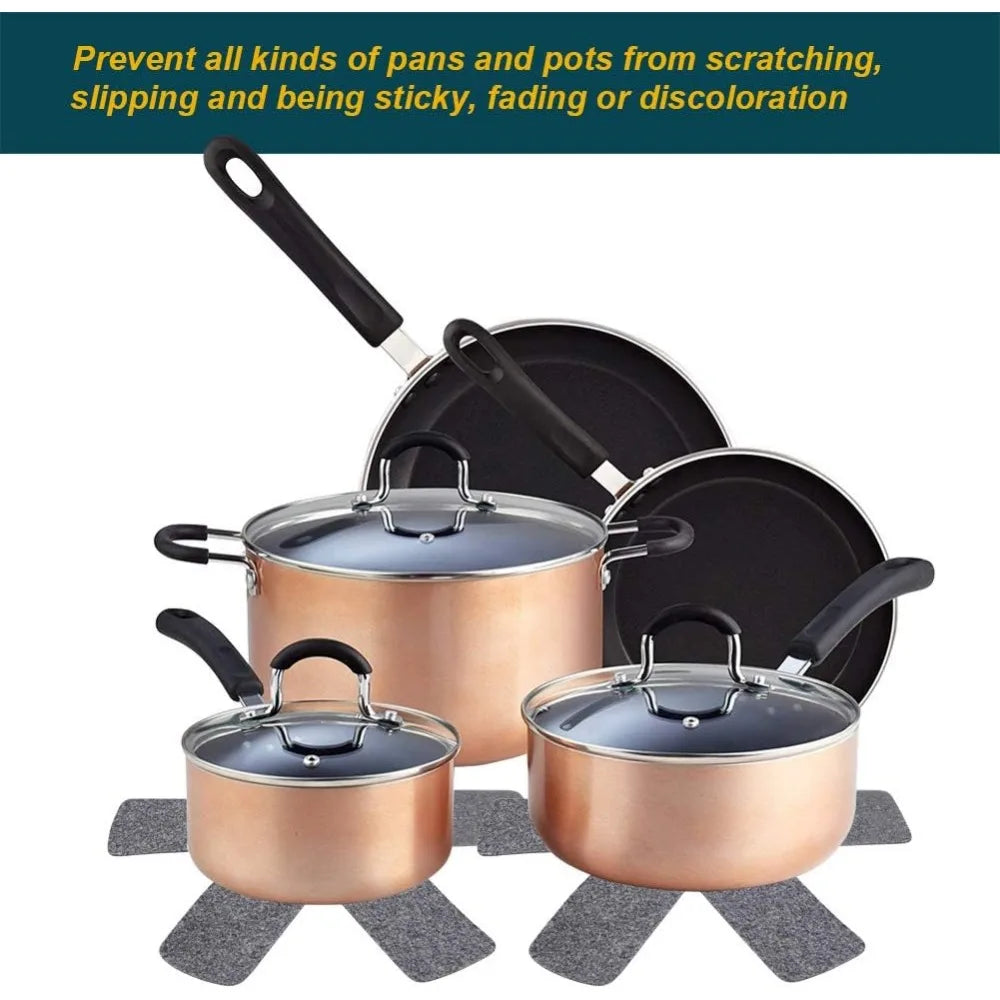 Pot and Pan Protectors, Set of 12 and 3 Different Size, Pot Dividers Pads/Stacking Pan Protectors/Pan Separators Pads