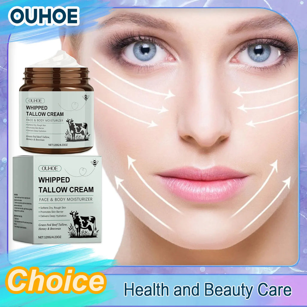 Whipped Tallow Balm Wrinkle Remover Fine Lines Anti Aging Brighten Improve Dryness Whitening Nourish Facial Moisturizing Cream