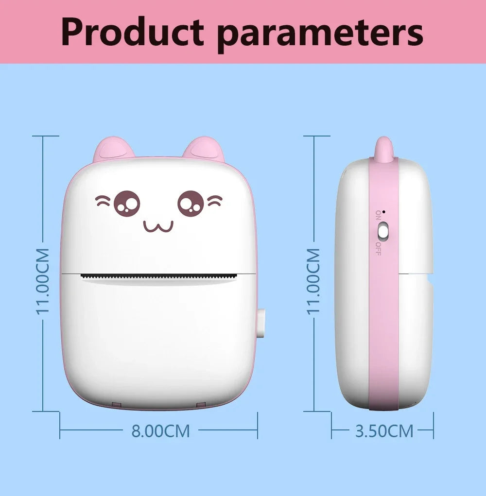 Mini Thermal Printer Portable Printer Inkless Bluetooth Wireless BT 200dpi  Photo Label Memo Wrong Question Printing Baby gift