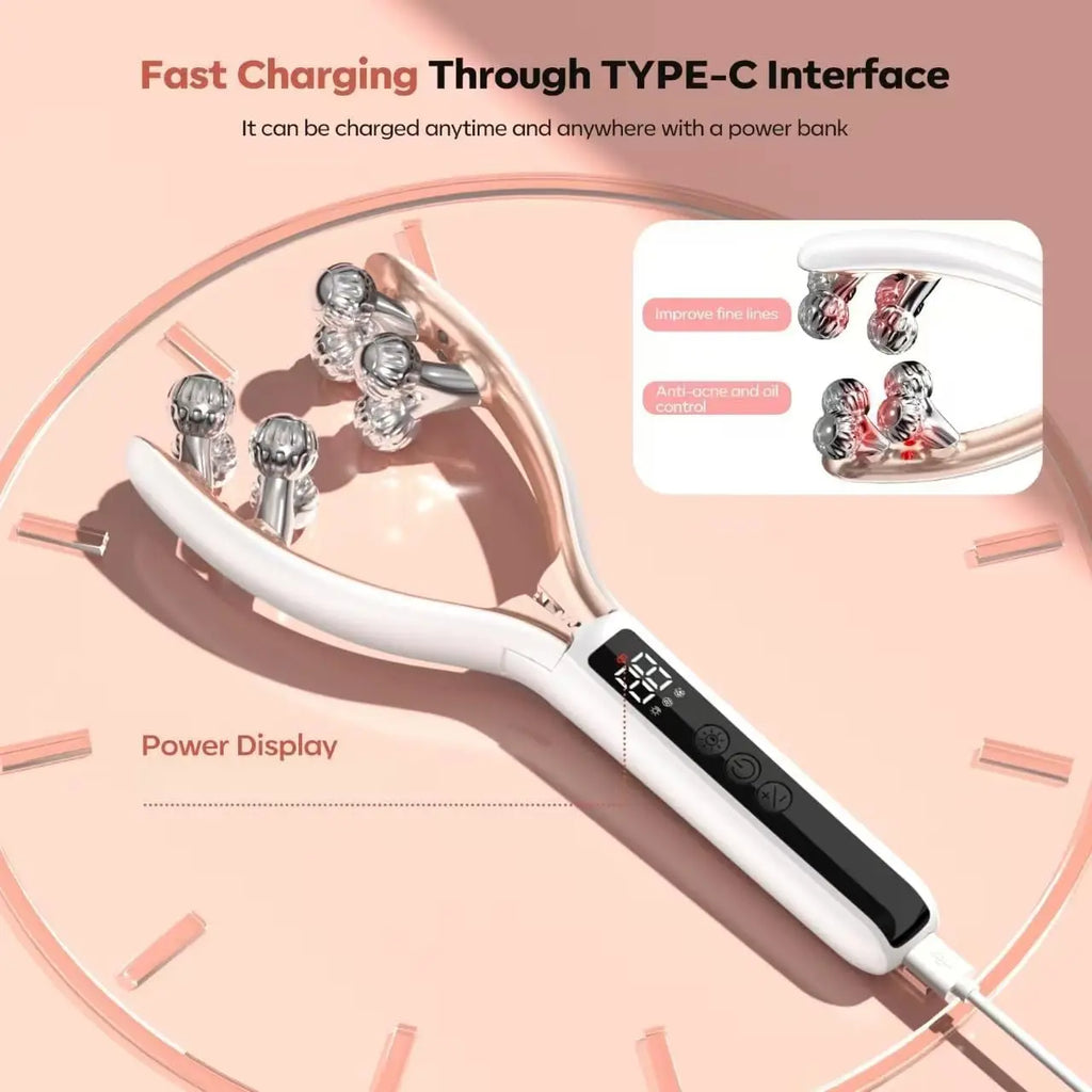 Facial Massager Microcurrent Facial Slimming Massager Slimming Massager for Face and Neck V‑Shape Lifting Roller Microcurrents