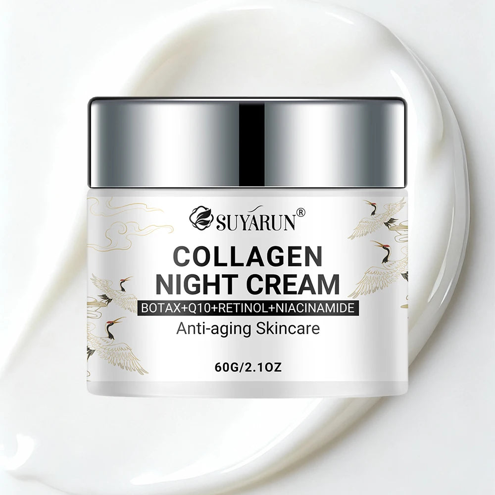 SUYARUN Night Repair Cream - Collagen Booster with Niacinamide & Ginger, Anti-Aging, Brightening & Moisturizing Face Cream.