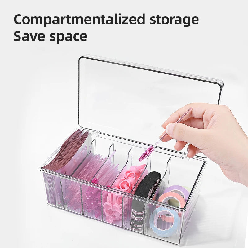 Eyelash Storage Box with Lid Desktop Cosmetics Organization Tool Acrylic Transparent Case Holder Exclusively For Makeup Supplies