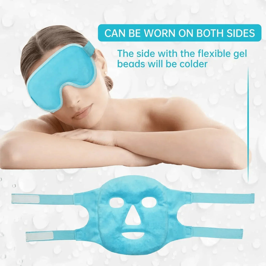 Gel Cooling Ice Face Eye Mask Facial Mask Hot Cold Compress Pack Gel Bead Cold Face Eye Mask Ice Pack Compress Sleeping Face SPA