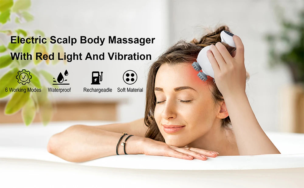 Head Massager for Deep Massage and Cleaning Electric Scalp Massager for Promoting Hair Growth Handheld Waterproof Massage Tool