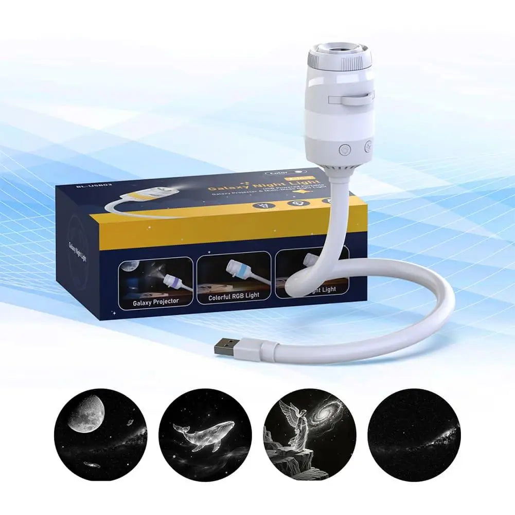 Galaxy Projector LED USB Night Light With 1-13pcs Scenes Adjustable Light Large Range Projection Ambient Lamp For Home Decor