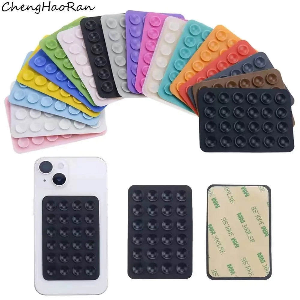 Silicone Suction Phone Holder Mat Multifunctional Suction Cup Wall Stand Square Anti-Slip Single-Sided Case Mount Back Sticker