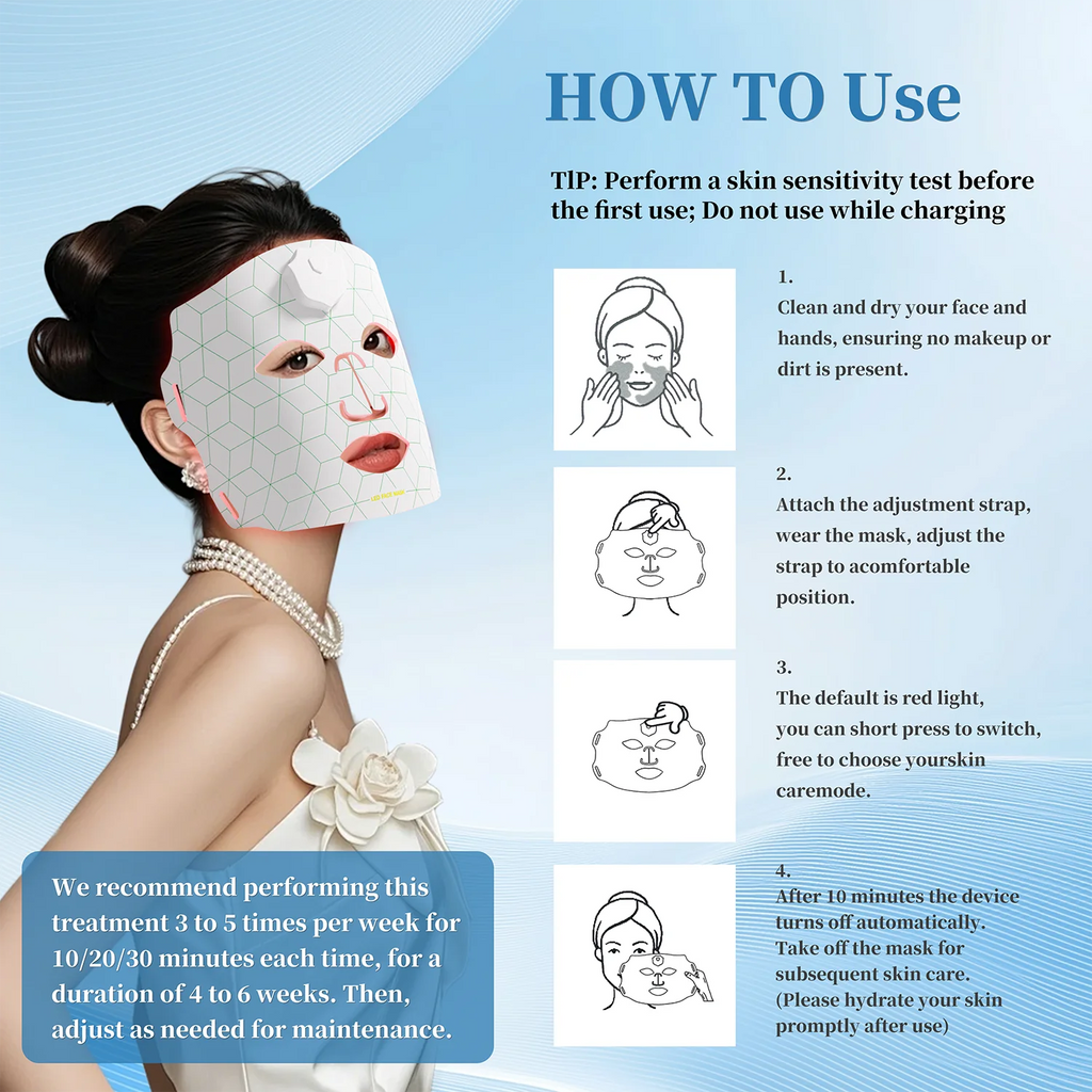 New JVV 7-Color LED Red Light Phototherapy Rejuvenation Mask LED Red Light Infrared Silicone Soft Mask Skin Care Device
