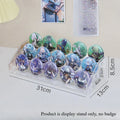 Acrylic Badge Storage Box Display Rack Stepped Display Desktop Storage Organizer for 75MM Badges Standing Signs and Peripherals