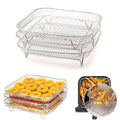 3-piece Stainless Steel Air Fryer Accessory Set - Square Fries and Grilling Rack for Kitchen Dining, Air Fryer Rack