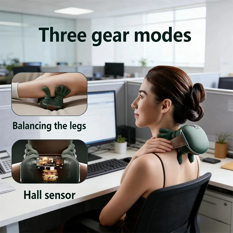 New Shoulder and Neck Massager, Fully Automatic Charging Finger Press Hand Massager (Without Heating)