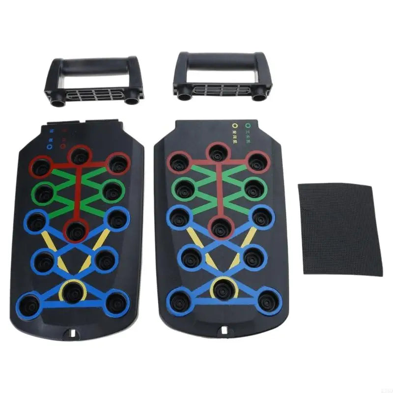 E56D Push Up Boards, Exercise Pushup Stands with Resistance Band for Fitness Training