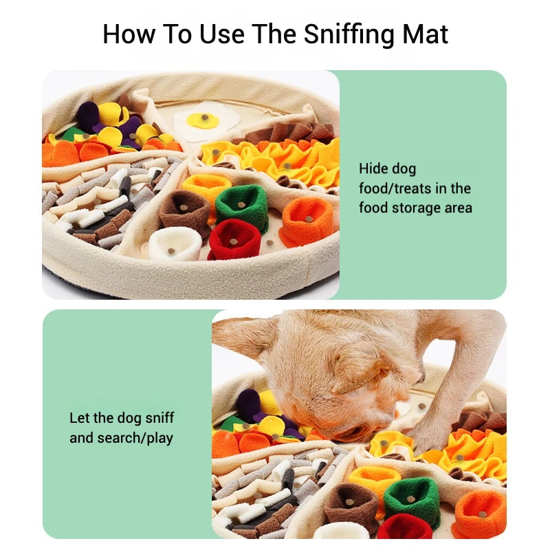 Interactive Dog Snuffle Mat For Small Medium Dogs Soft Durable Fleece With Squeaky Toy Slow Feeding Anti Anxiety Machine Wash