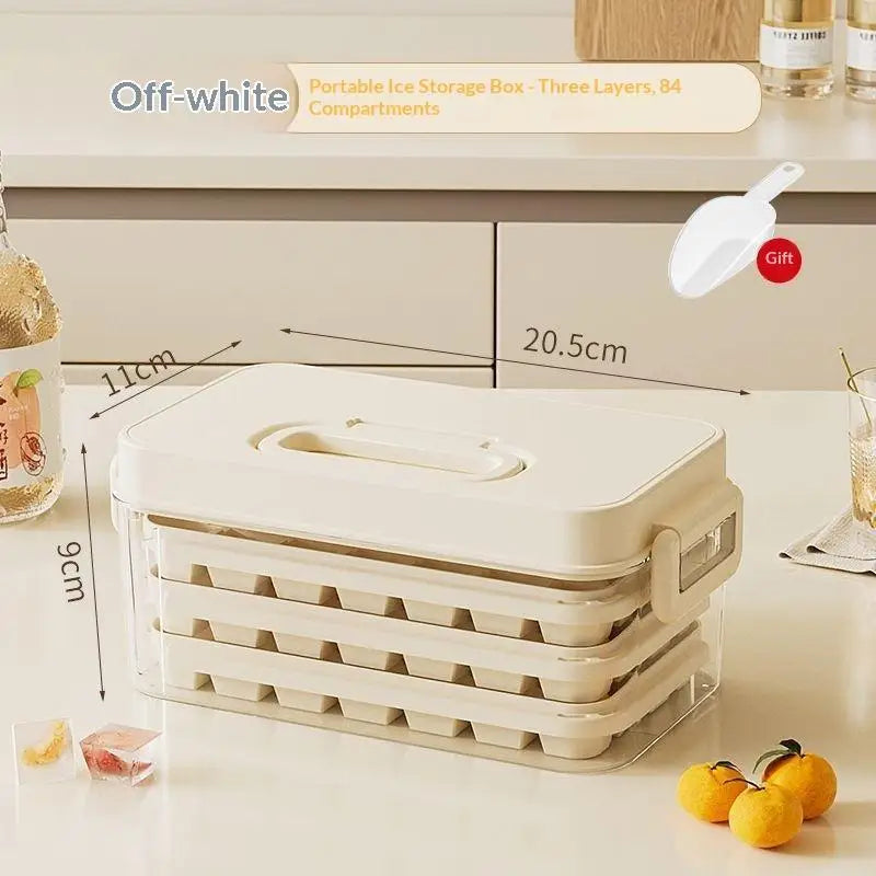 84-Cube Ice Cube Tray with Lid | Large Capacity Ice Maker Mold | Food-Safe Materials for , Cocktails
