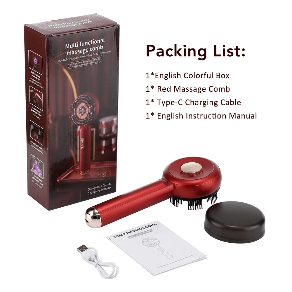 Electric Scalp Massager Comb 660nm Red Light for Hair Growth Nourishing Anti-Loss Brush Featuring Kneading Function Hair Care