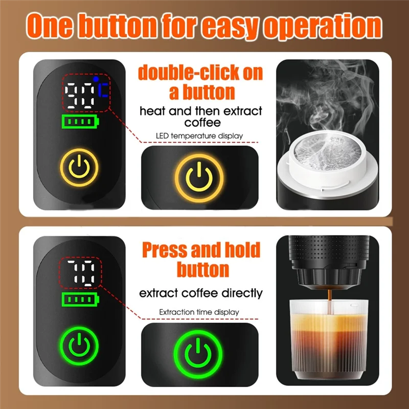 SOFT-Electric Coffee Maker Portable, Travel-Sized Car Self-Heating Espresso Machine For Camping