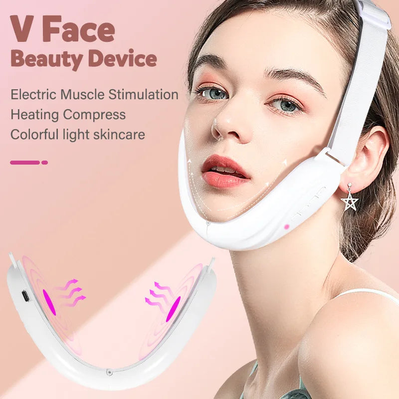Micro-current Facial Shaping Device, Tightening Double Chin, LED V-face Beauty Device, High-frequency Vibration Facial Massager