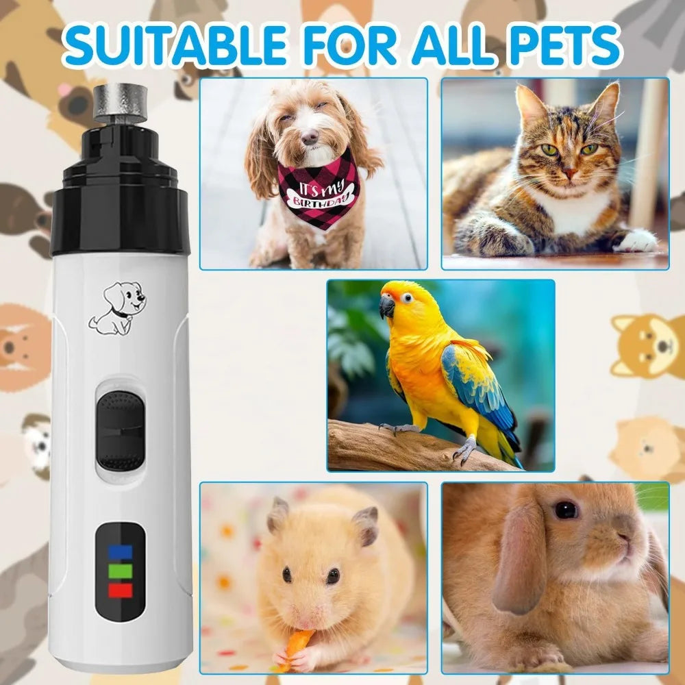 Pet Cat Nail Grinders Pet Nail Clippers LED Quiet Electric USB Charging Rechargeable Pet Dog Paws Nail Grooming Trimmer Tools