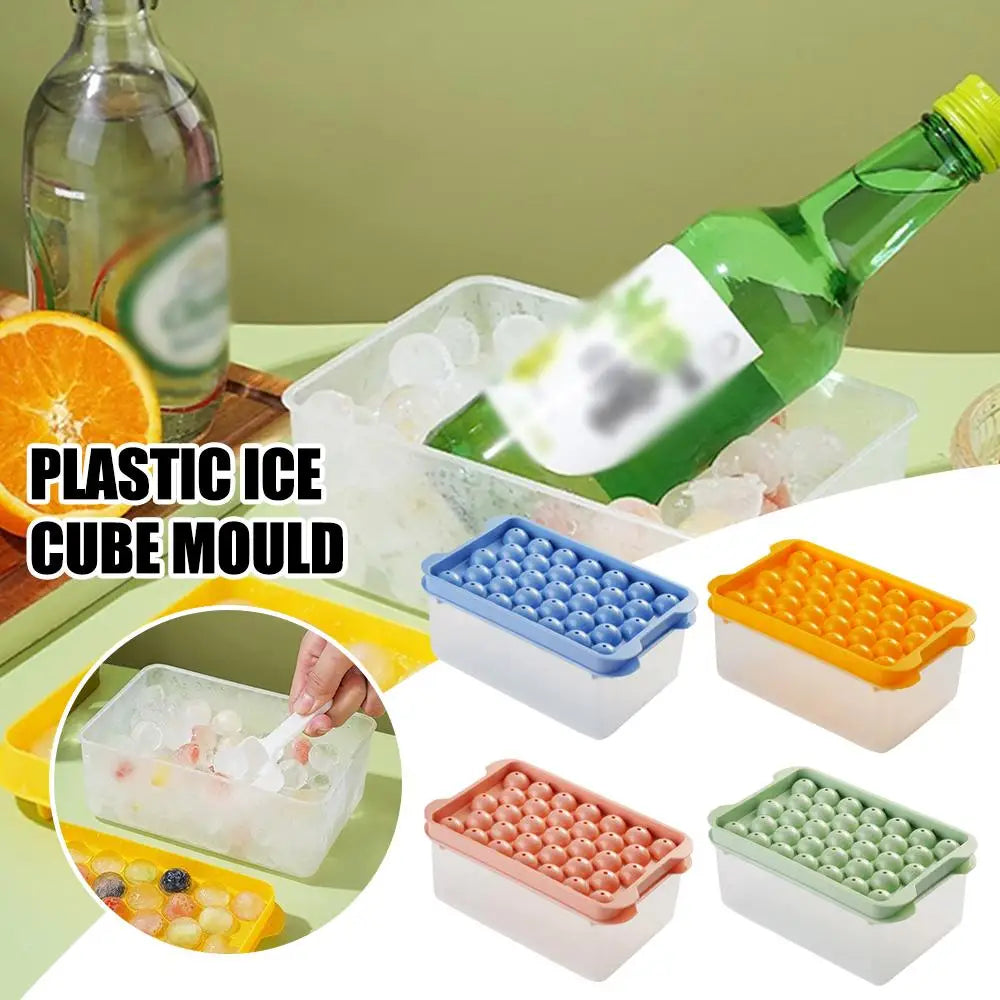 Ice Cube Tray With Lid And Storage Box Round Ice Cube Tray Easy Press Release Silicone Ice Mold, Reusable Freezer Ice Making To