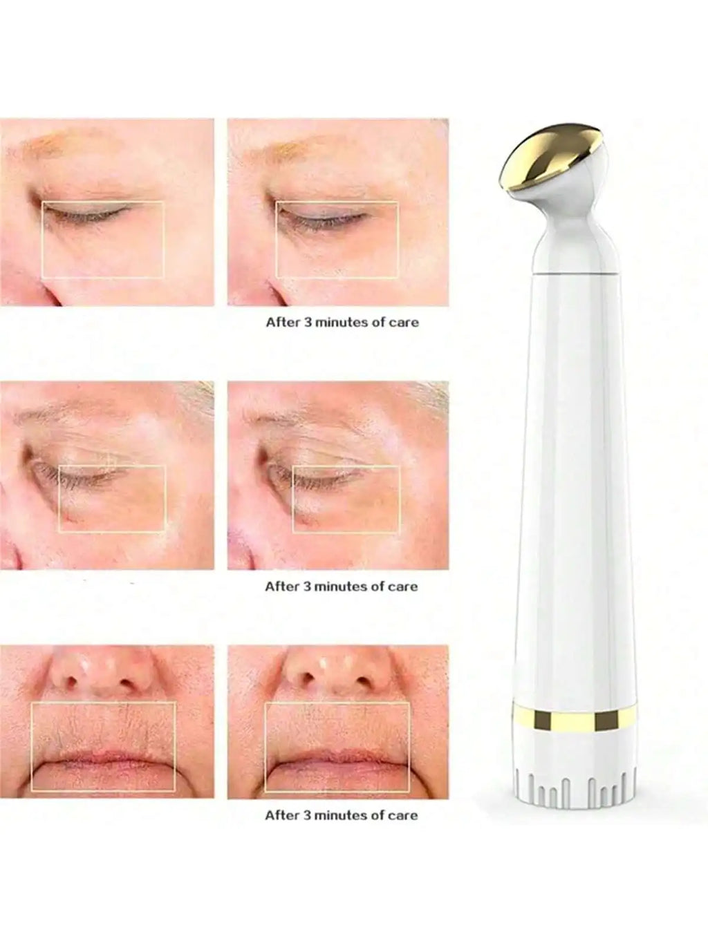 Mini Electric Vibration Eye Massager Wrinkle Dark Circle Pen Removal Rejuvenation Eye Massager Battery-powered (Without Bat)
