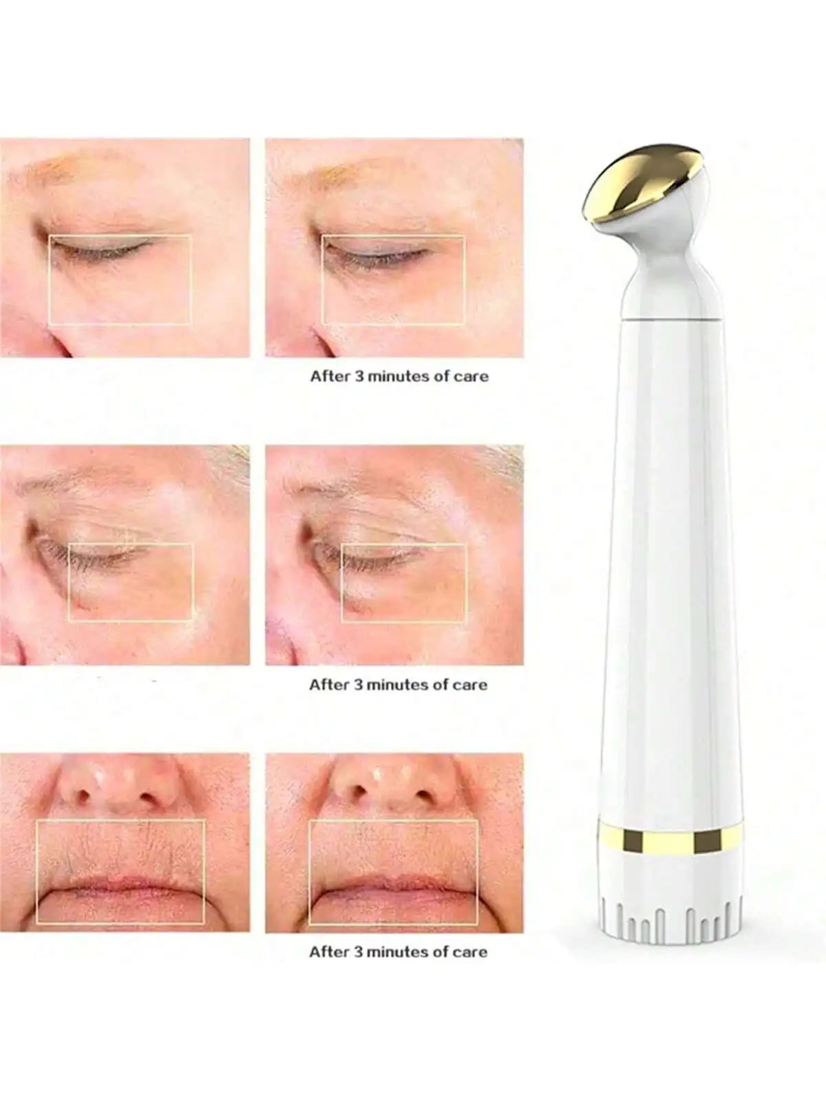 Mini Electric Vibration Eye Massager Wrinkle Dark Circle Pen Removal Rejuvenation Eye Massager Battery-powered (Without Bat)
