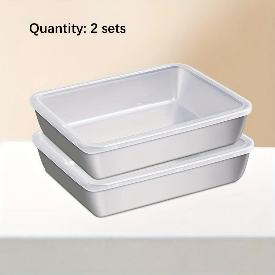 3-Piece Stainless Steel Food Storage Containers Set - Airtight BPA-Free Kitchen Organizers for Fridge/Pantry/Dry Goods