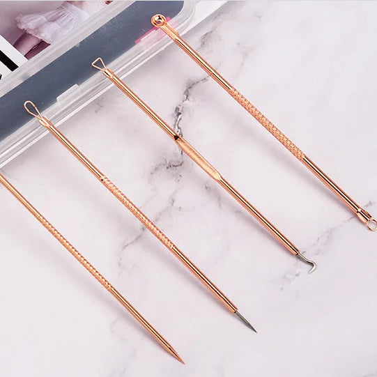 4Pcs Remover Pimple Comedone Extractor Tool Acne Removal Kit Treatment for Blemish,Risk Free Removal of Facial Blemishes