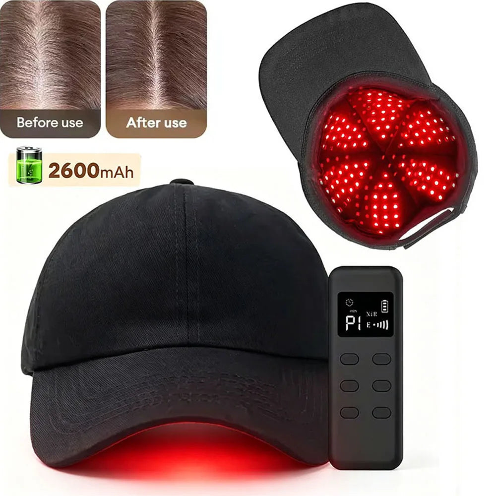 Hair Growth Cap Anti Hair Loss and Growth 142 LED Helmet Hat Hair Regrowth Light Therapy Device Relax Head Treatment Hat Machine