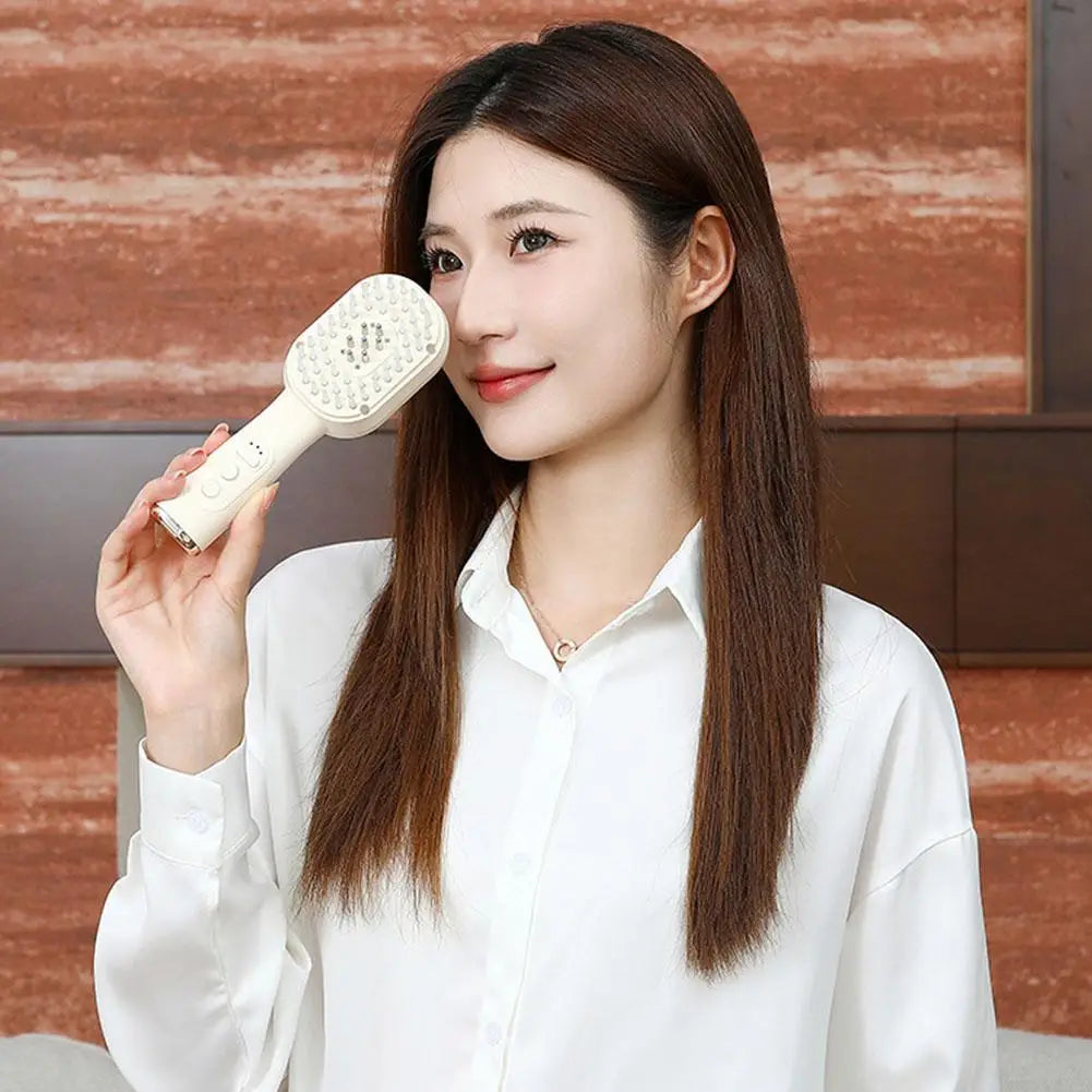 Electric Scalp Care Hair Growth Comb Red Light Therapy Microcurrent Stimulating Vibration Head Massage Thicker Stronger Hair