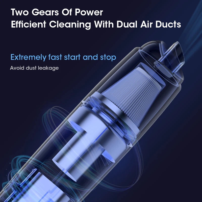 Mini Wireless Handheld Car Vacuum Cleaner Strong Suction Low Noise Convenient Portable Multi-Functional for Home and Car