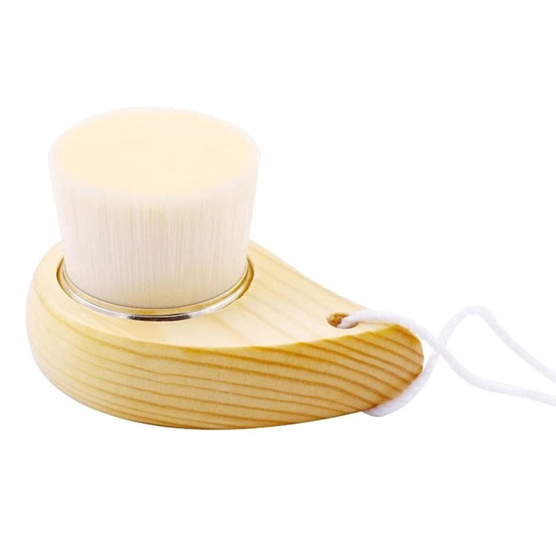Blackhead Deep Cleaner Beauty Facial Massage Brush Facial Care Wooden Handle Facial Cleansing Brush Soft Fiber Hair Exfoliating