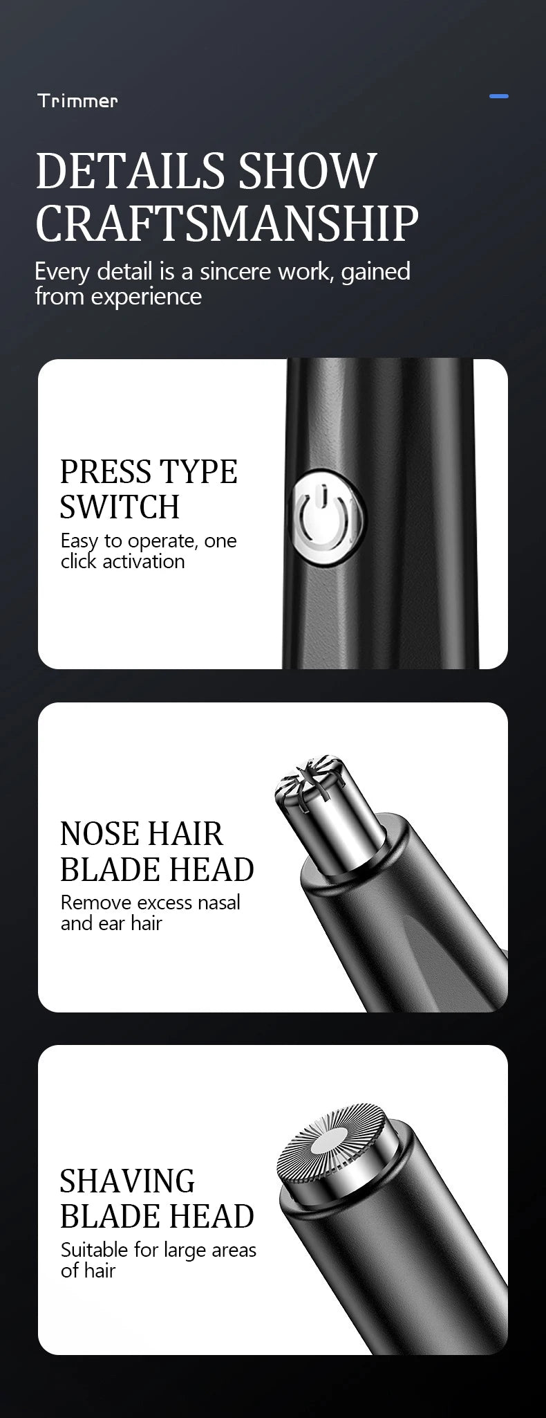 Rechargeable nose hair trimmer electric nose hair trimmer men's shaver nose hair trimmer nose hole trimming scissors