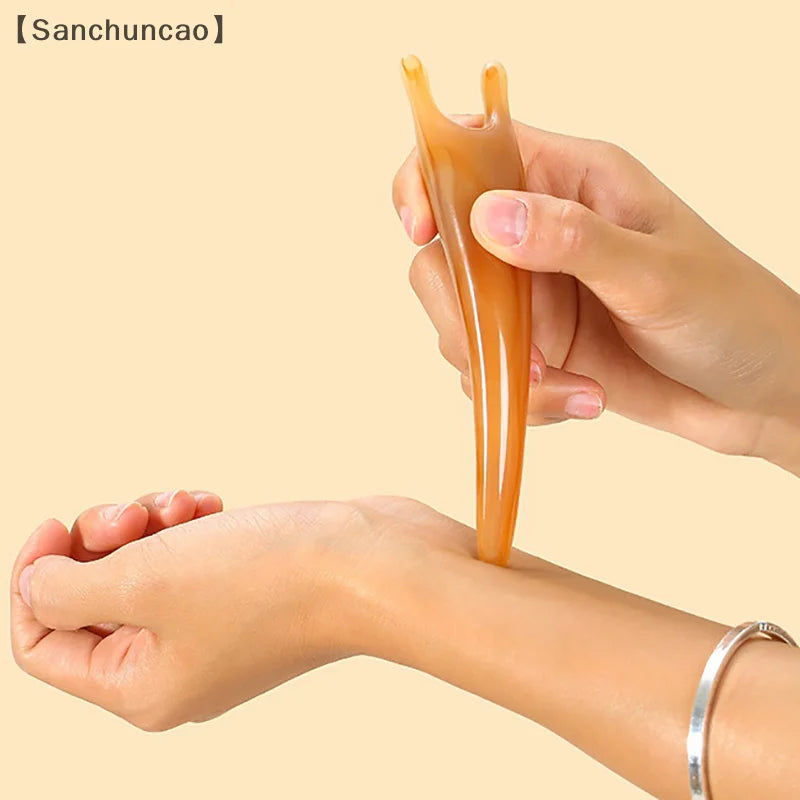 〔San〕 Resin Face Lifting Scraping Massage Nose Lifting Massage Y-shape Guasha Massage Reduce Puffiness Meridians Tool