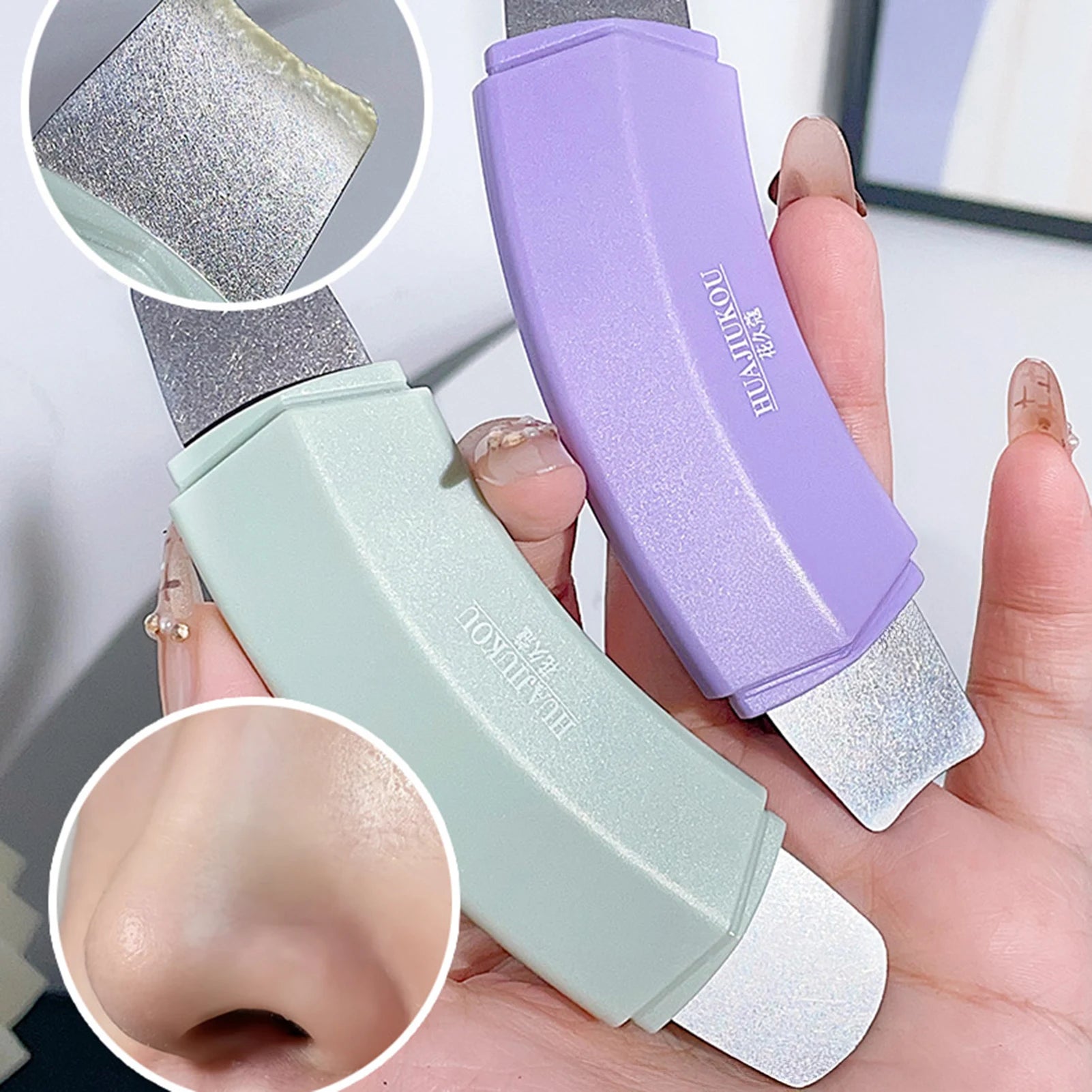 Ergonomic Blackhead Remover Stainless Steel Single/Dual-Ended Pore Cleaner Tool Comedone Extractor for Nose & Face