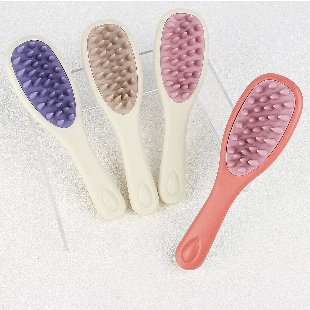 Scalp Massage Shampoo Brush Soft Bristle Hair Washing Comb Anti-Slip Handle Wet Dry Use for Exfoliating Dandruff Scalp Care Tool