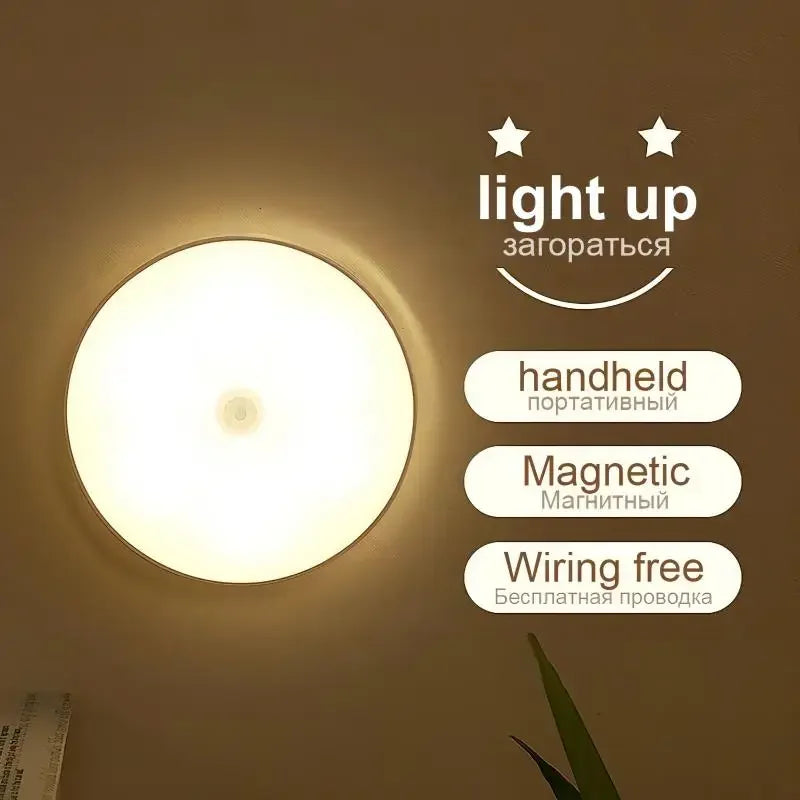 Motion Sensor Light Bedroom Night Light Room Decor USB LED Lamp Rechargeable Home Decoration Lights For Stairs Hallway Closet