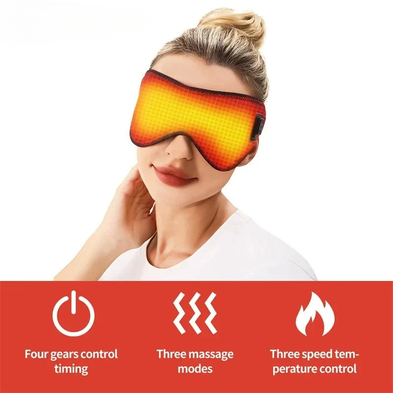 Portable Electric Heated Eye Mask Eye Massager Dark Circle Relief Sleep Improvement Mental Relaxation Stress Fatigue Reduction