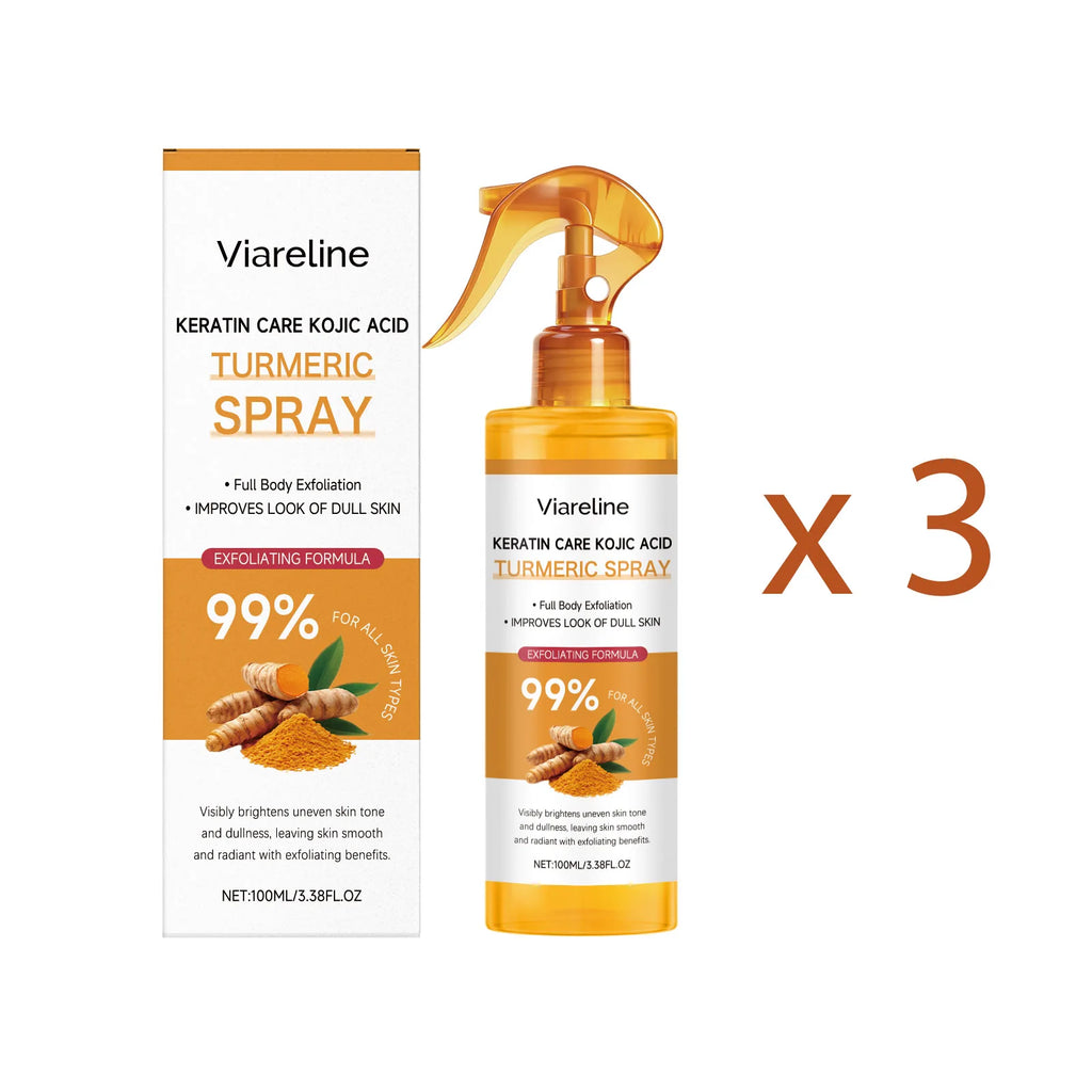 Turmeric Exfoliating Body Spray Gentle Cleansing Smoothing Nourishing Soft Hydrating Mist Dead Skin Remover All Skin Types