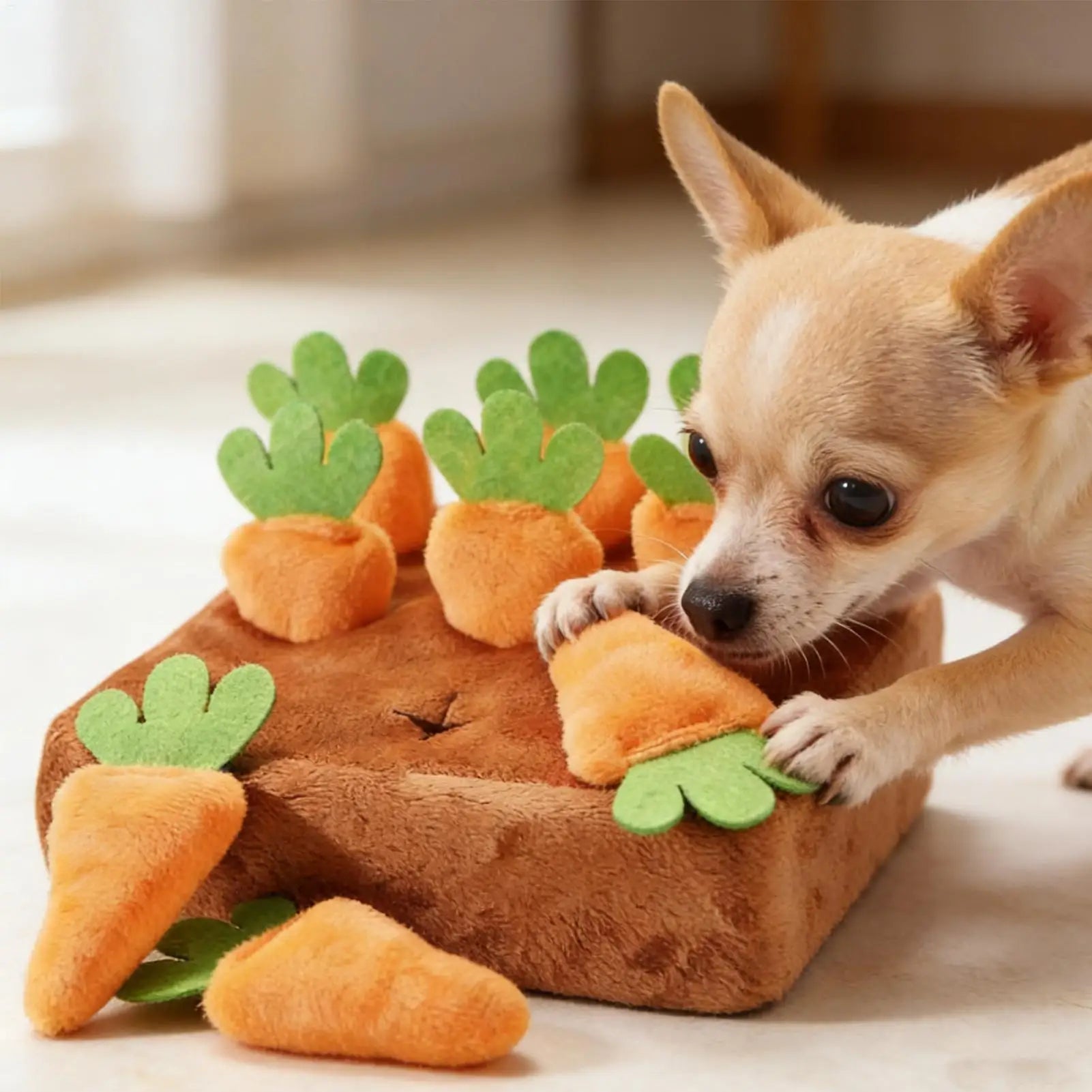 Snuffle Mat for Dogs Cats Puzzle Toy with Carrots for Small Medium Large Interactive Pet Stress Relief Dogs Chew Toys