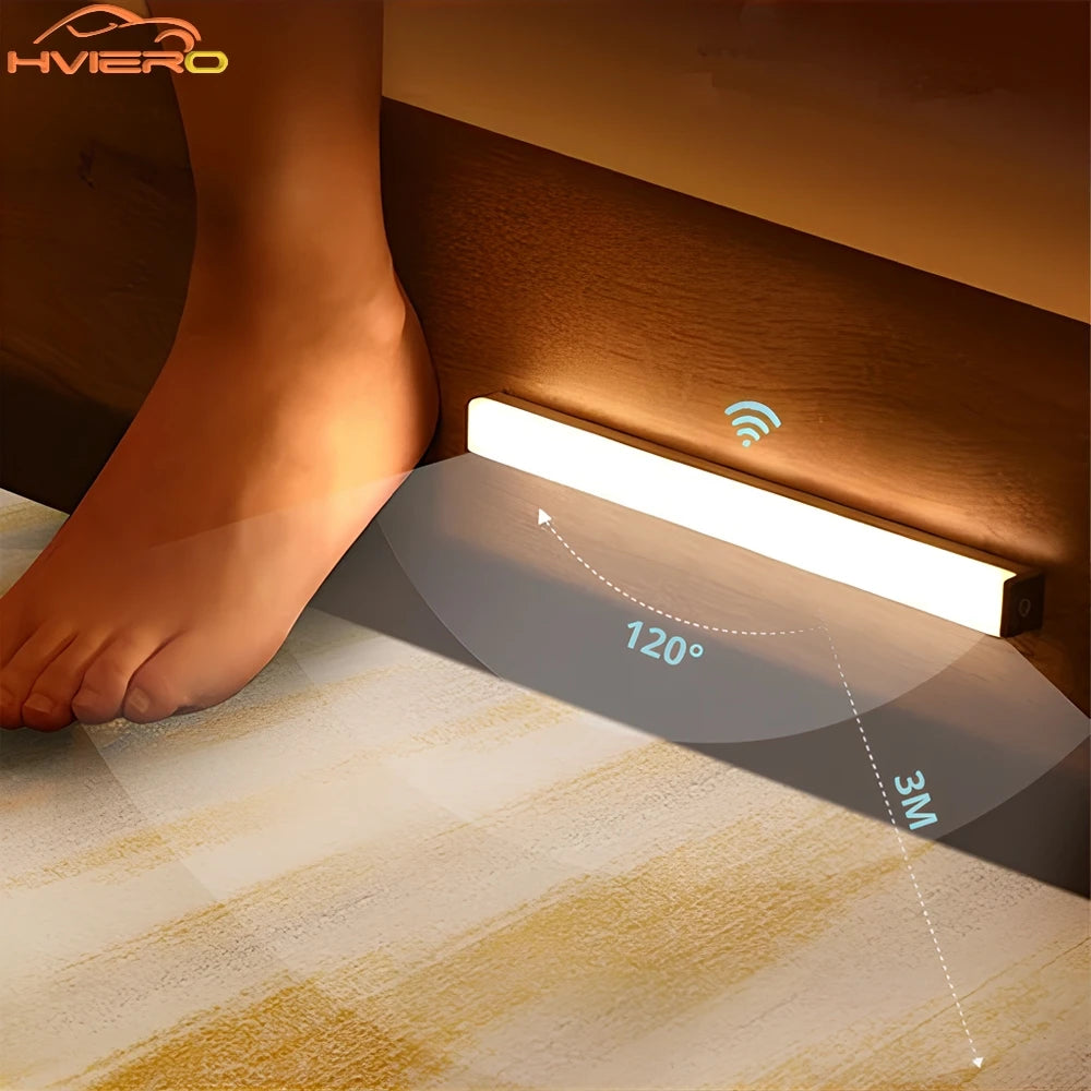 Motion Sensor LED Lamp Night Lights Wireless USB Rechargeable Magnetic For Kitchen Wardrobe Room Closet Aisle Tube Detector Bulb