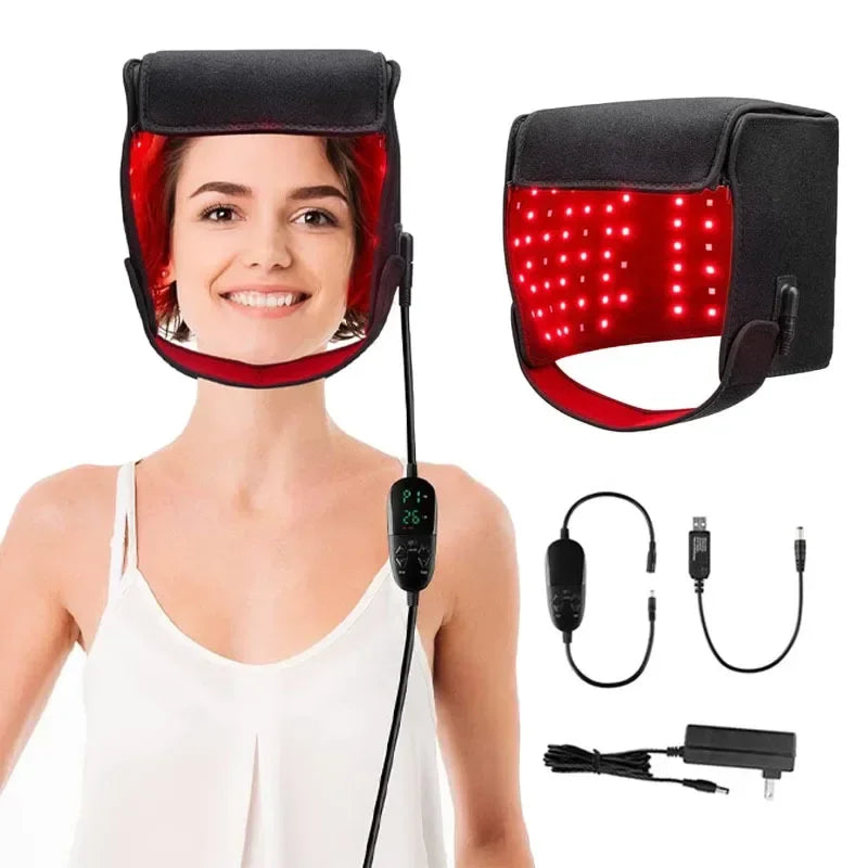 LED Red Light Therapy Hat For Hair Growth Red & Infrared Light Hair Growth Cap For Hair Loss Promote Hair Fast Regrow Care Cap