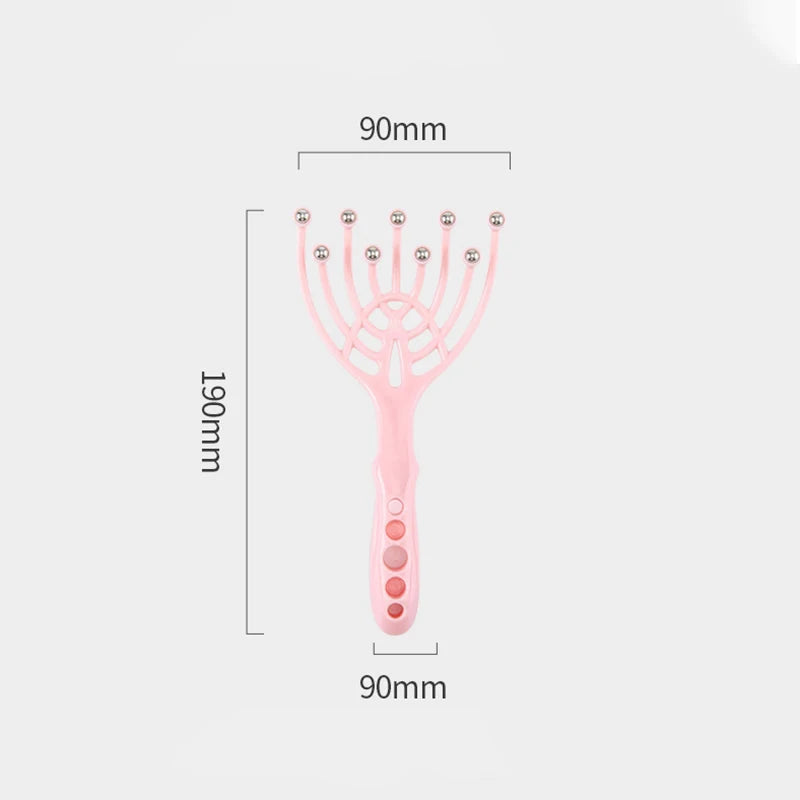 Head Massager Hand Held 9 Claws Steel Ball Scalp Neck Relax Spa Acupoint pressing Comb Roller Massage Hair Stress Relief