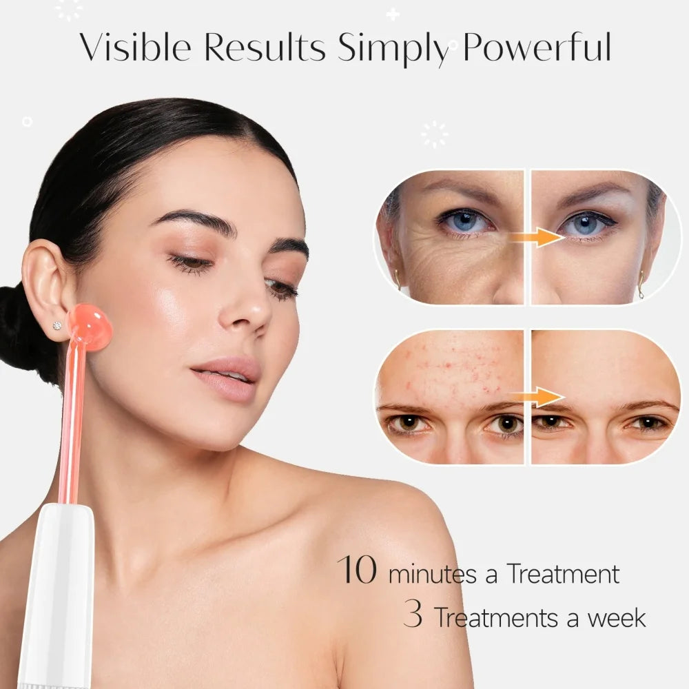 Portable High-Frequency and Microcurrent Electrotherapy Device, Acne Removal and Beauty Comb