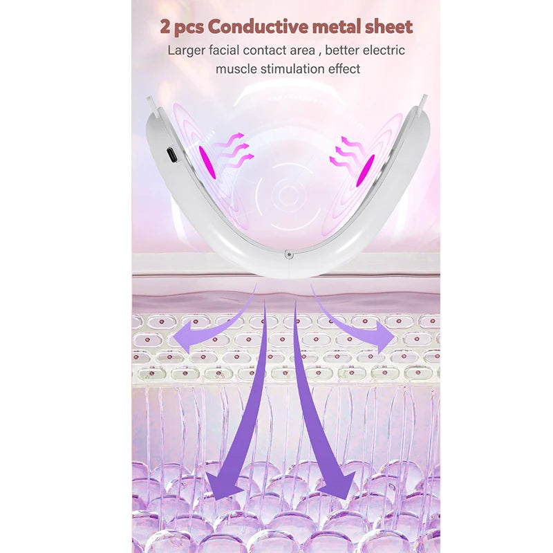 Micro-current Facial Shaping Device, Tightening Double Chin, LED V-face Beauty Device, High-frequency Vibration Facial Massager