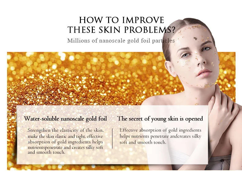 Niacinamide 24K Gold Essence 30mL + Eye Roller Massager Serum 2pcs/lot Dry Skin Moisturizing Brighten Skin
