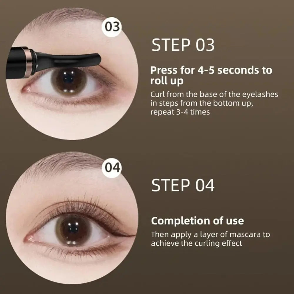 Long Lasting Electric Heated Eyelash Curler 4 Modes Temperature Anti-scald Portable Eyelash Curling Device LED Screen Effortless